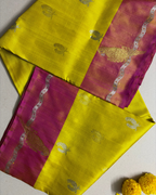 The Solar Parrot Drape | Pure Handloom Silk