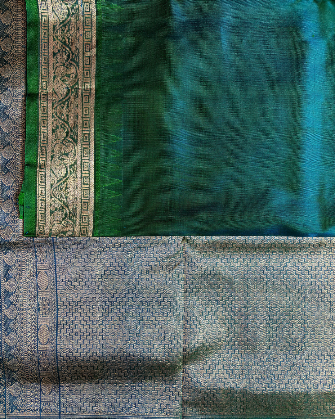The Sapphire Avian Motif | Pure Handloom Silk