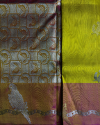 The Solar Parrot Drape | Pure Handloom Silk