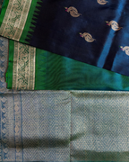 The Sapphire Avian Motif | Pure Handloom Silk