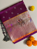 The Magenta Parrot Medallion | Pure Handloom Silk Saree